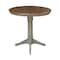 International Concepts Round 36 in Rd Top Ped Table, 12 in Leaf, Counter Ht, Hickory/Stone, 36 W, 48 L, 36.1 in H, Wood K41-36RXT-27B-6B - alternate 8